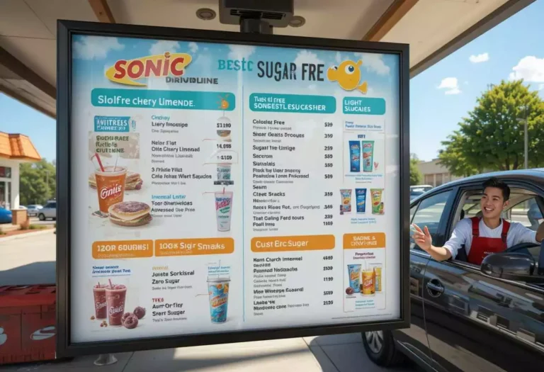 Sonic Sugar Free Menu