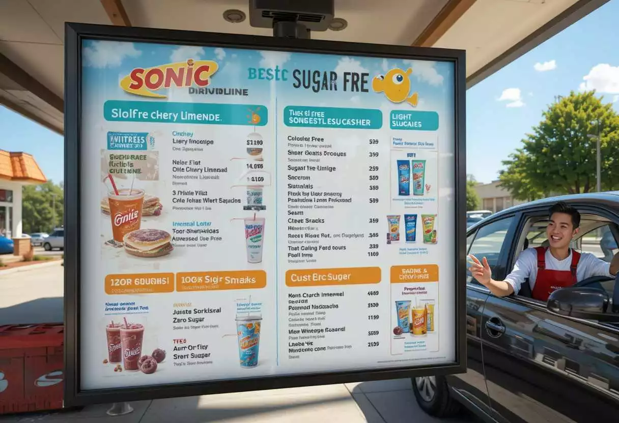 Sonic Sugar Free Menu